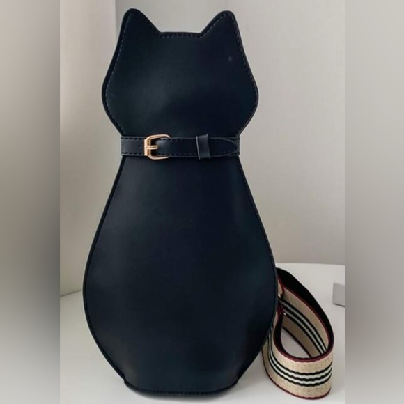 Striped crossbody bag shoulder striped handbag purse wood magnetic clutch canvas - Picture 9 of 10